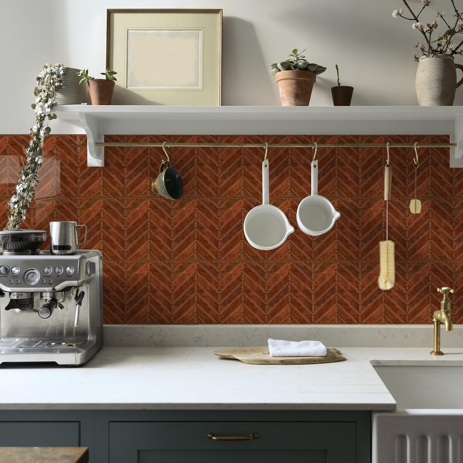 VICCI Instant Upgrade Peel and Stick Backsplash 10Pcs 6.7x9 Inch - Self Adhesive Removable Tiles for Countertop, Kitchen, Bathroom