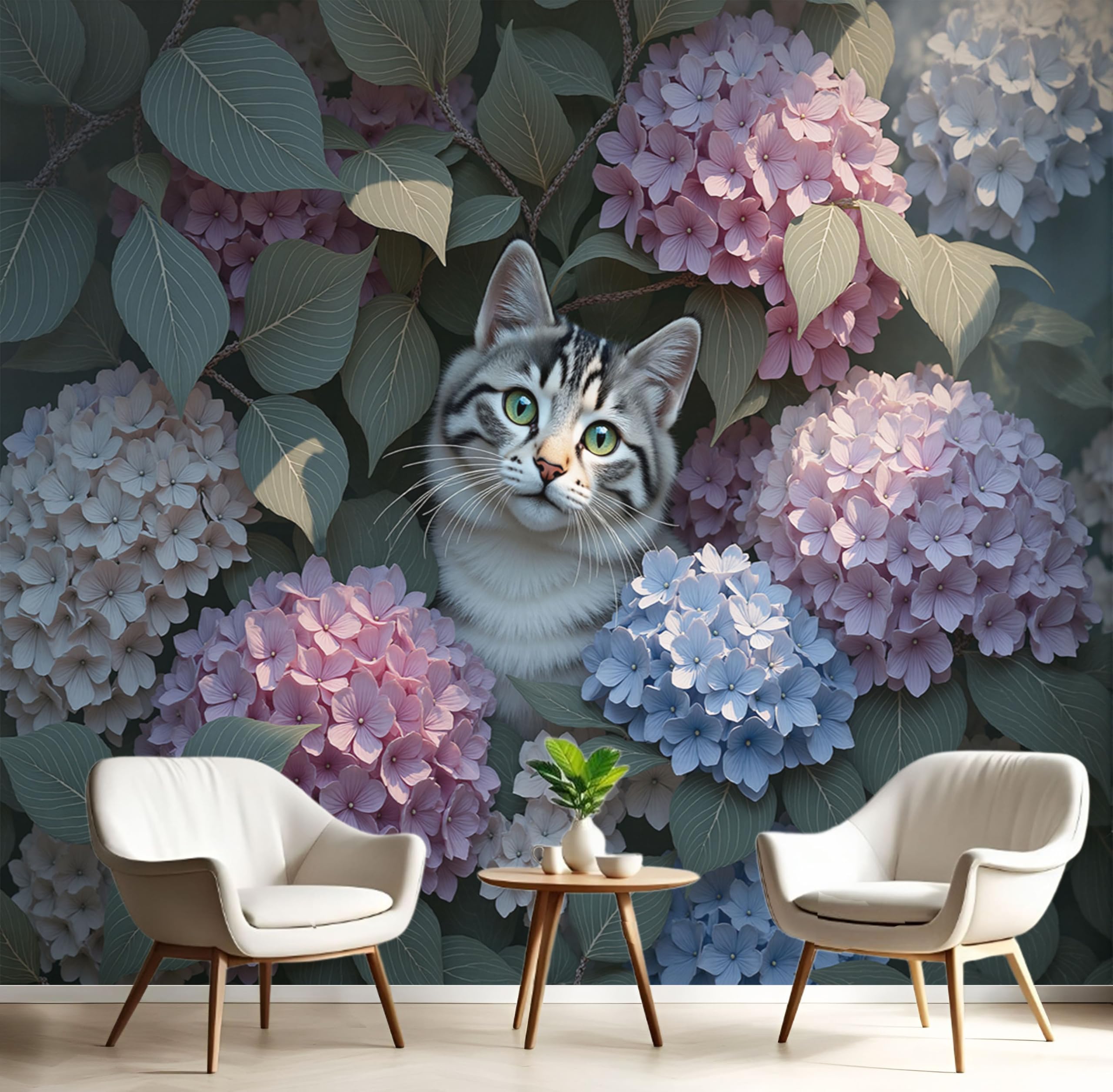 Papier Peint Panoramique Plantes et Fleurs : Rénovez un Mur Terne - Décor Moderne Rose 250x175
