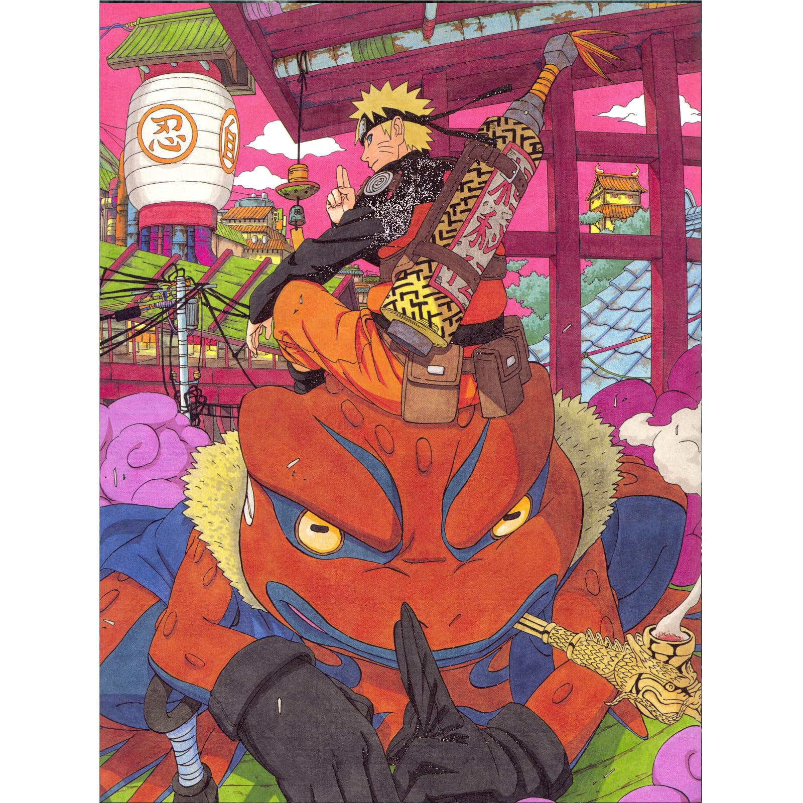 ナルト 手描きアート フレーム付き　サイン付き(印刷) NARUTO-ナルト- 疾風伝 - 描き下ろしイラスト うずまきナルト A