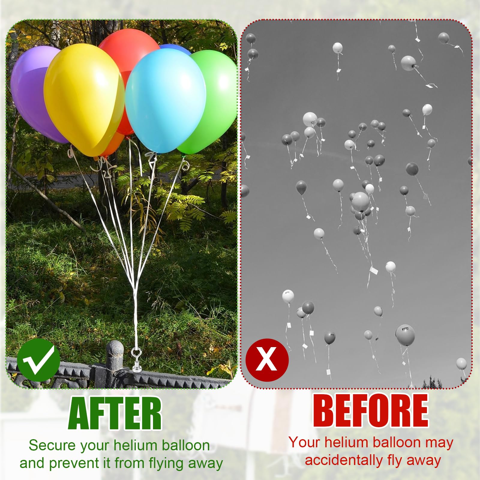 8 Pezzi Supporto Magnetico per Palloncini – Pesi Riutilizzabili per Palloncini a Elio – Base Magnetica per Feste, Matrimoni, Compleanni, decorazioni natalizie e pasquali