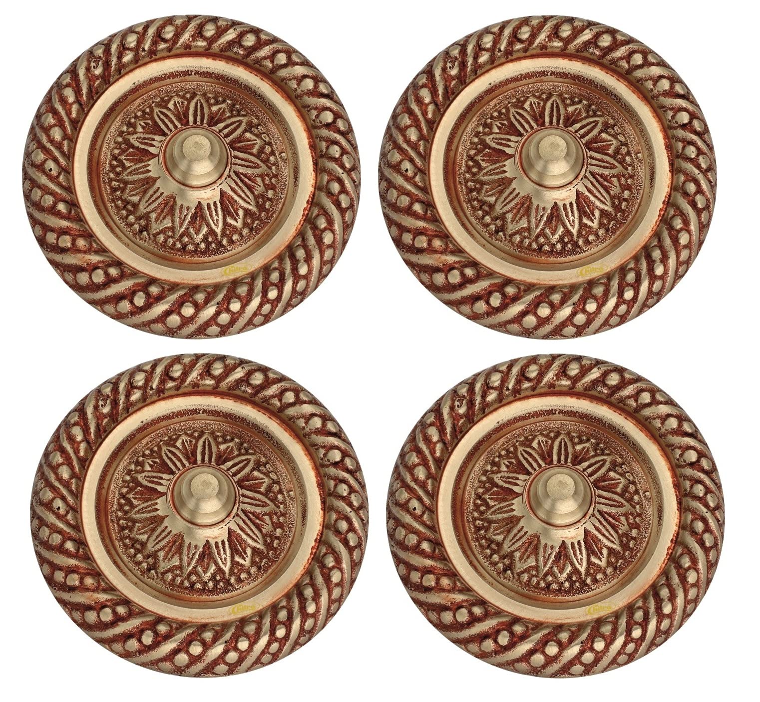 Chitra Brass Decorative Ashoka Door Dooms for Doors/Pooja Room/Home Decorative Pack of 4 (Antique Brass Finish, 50 MM) Pull Handle — Amazon image 7