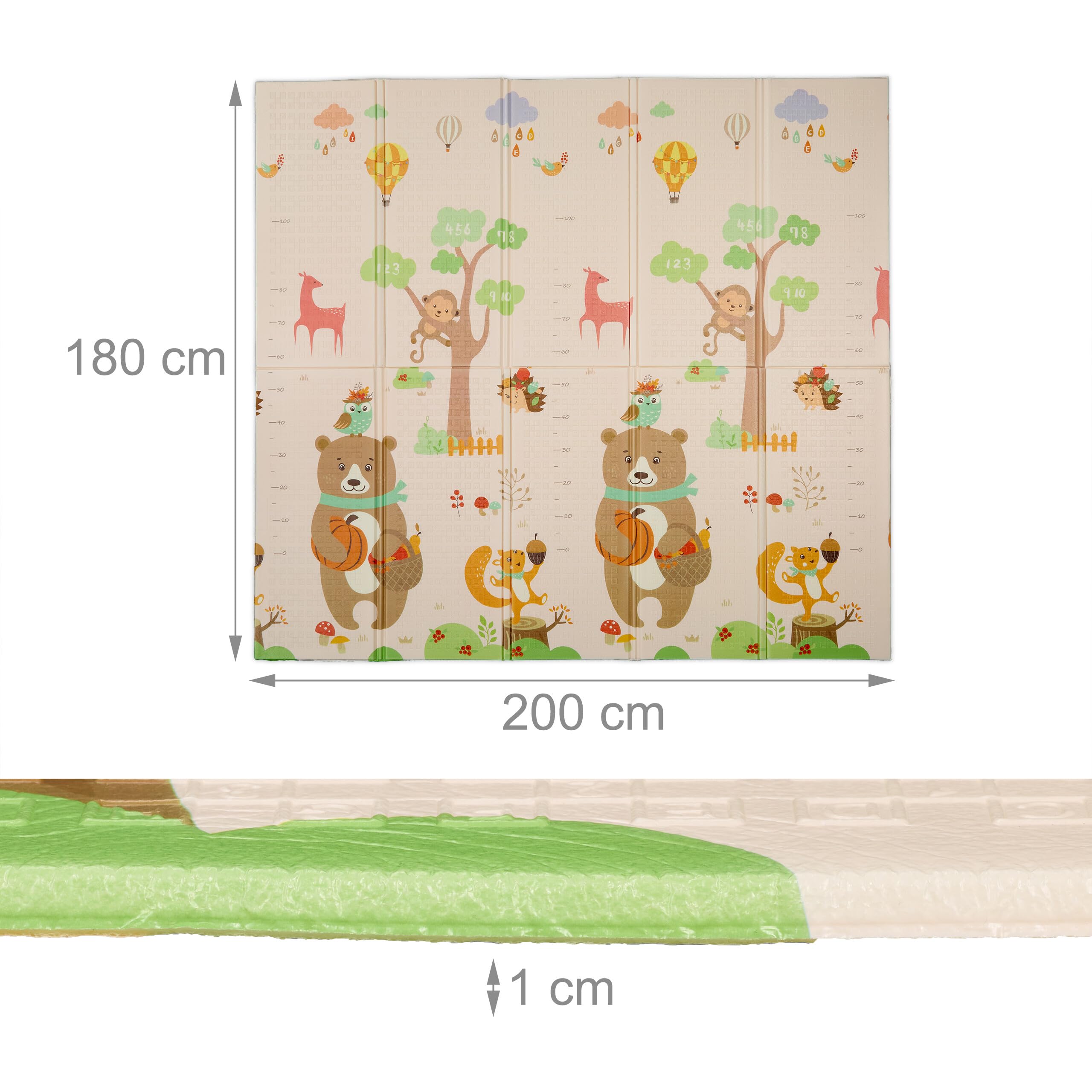 Relaxdays – Tapis De Jeu En Mousse EVA – 34 Pièces Avec Bordure – Chiffres 1 à 9 – Lavable – Sans Substances Nocives – 114 X 114 Cm
