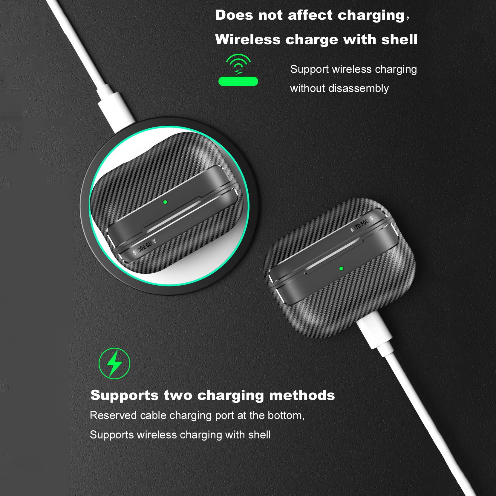 Amazon | Pofeiwode カーボンファイバーケース AirPods Pro 2 ソフト