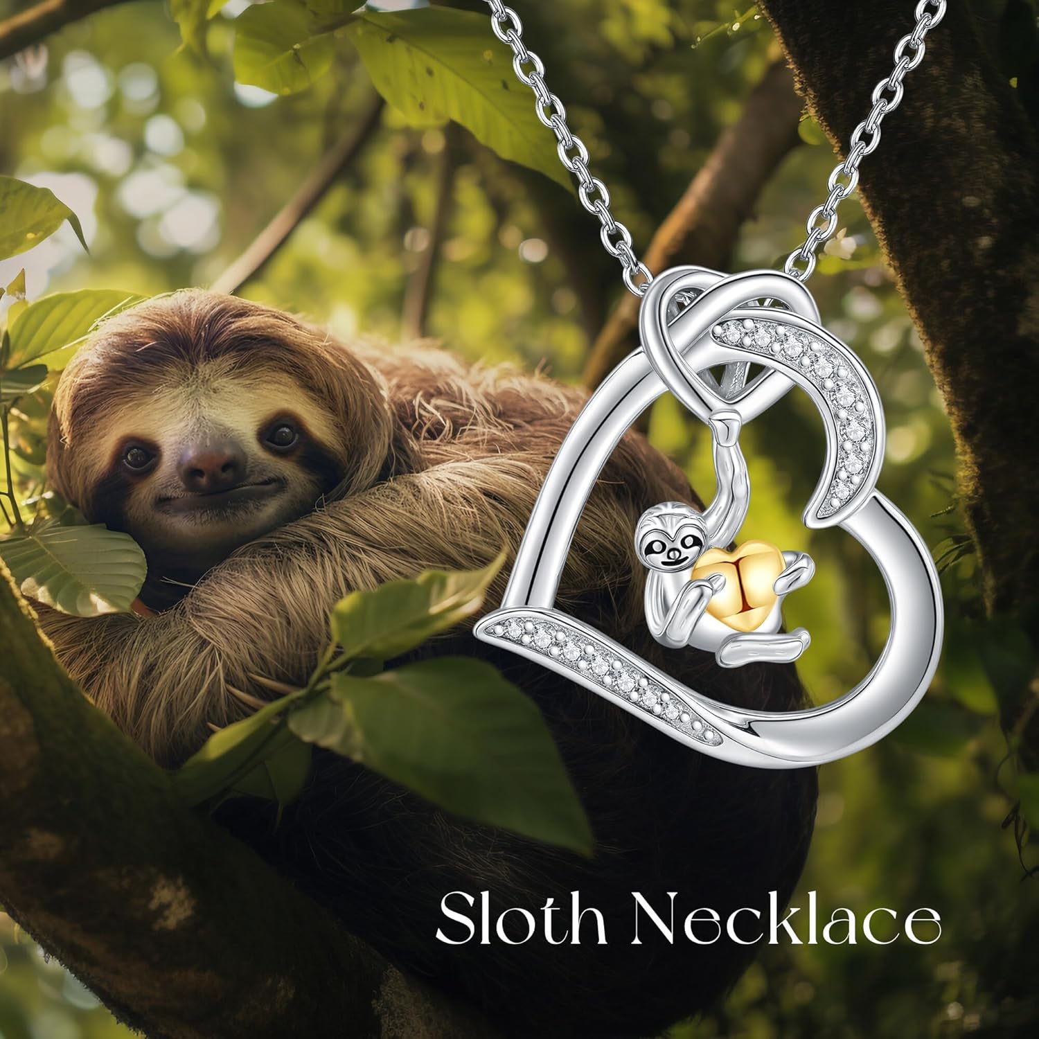 YAFEINI Heart Animal Necklace S925 Sterling Silver Hummingbird/Sloth/Dachshund/Turtle Pendant Necklaces Animal Jewelry Gifts for Women Mom Wife - Image 5