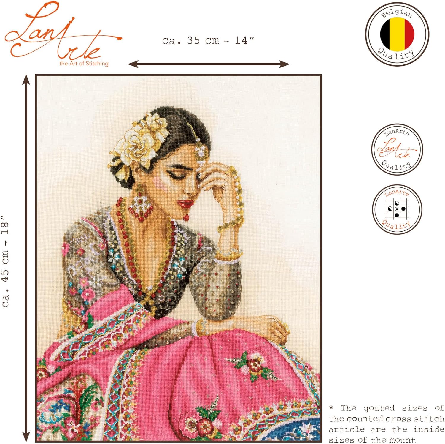 Lanarte Counted Cross Stitch kit Traditional Reminiscence, 35x45cm, DIY