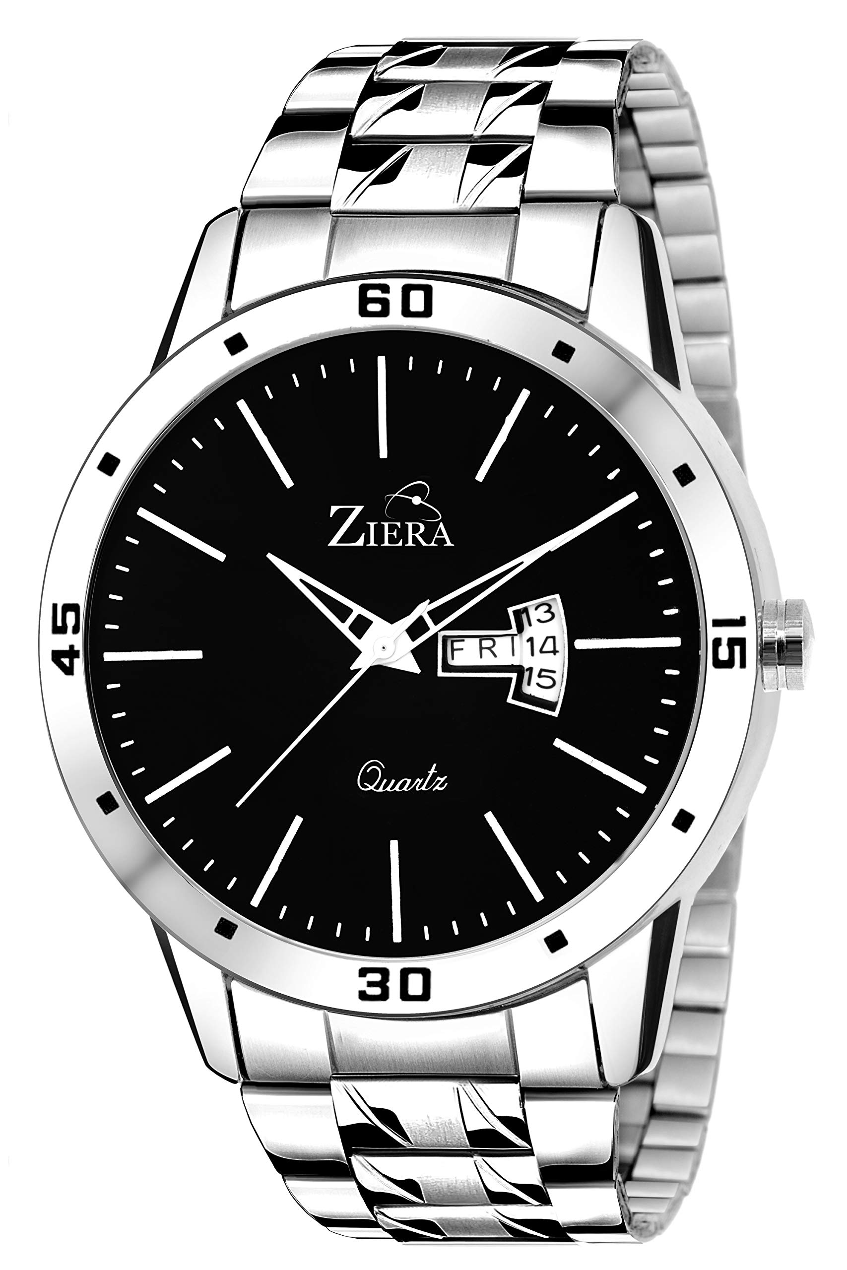 ZIERAZR626 Men's Stainless Steel Analog Watch (Silver)