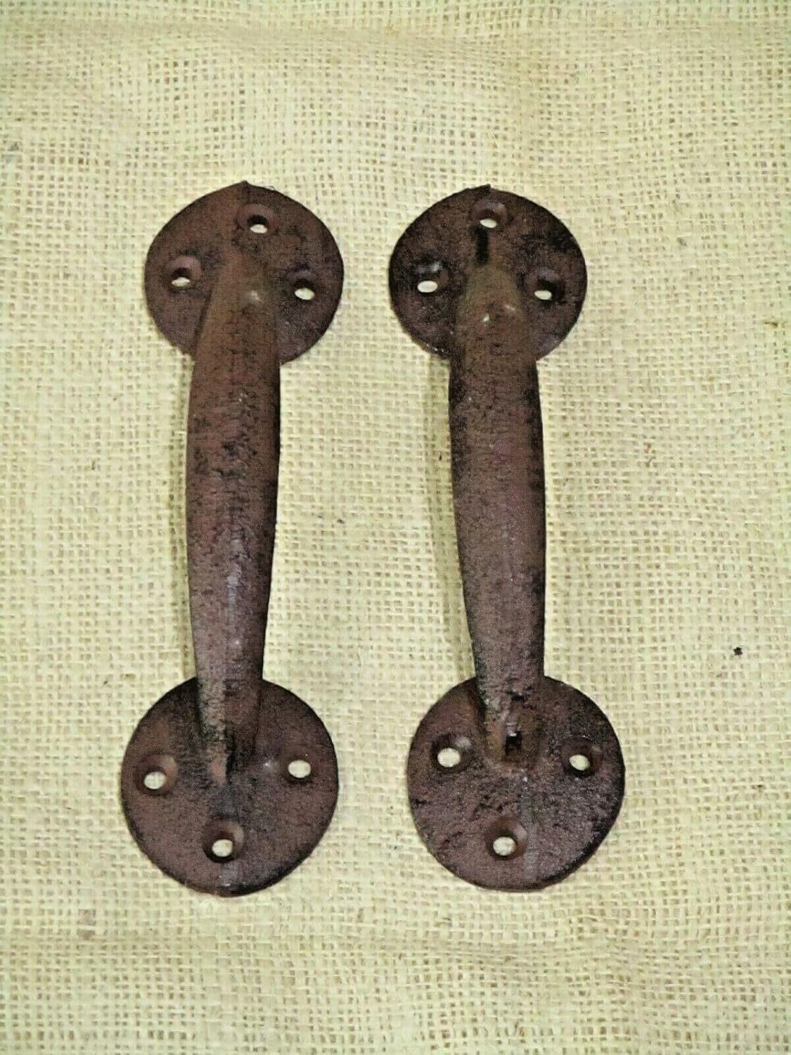Vintage 2 Cast Iron Antique Style Barn Handles Gate Pull Shed Door Handles Rustic Iron