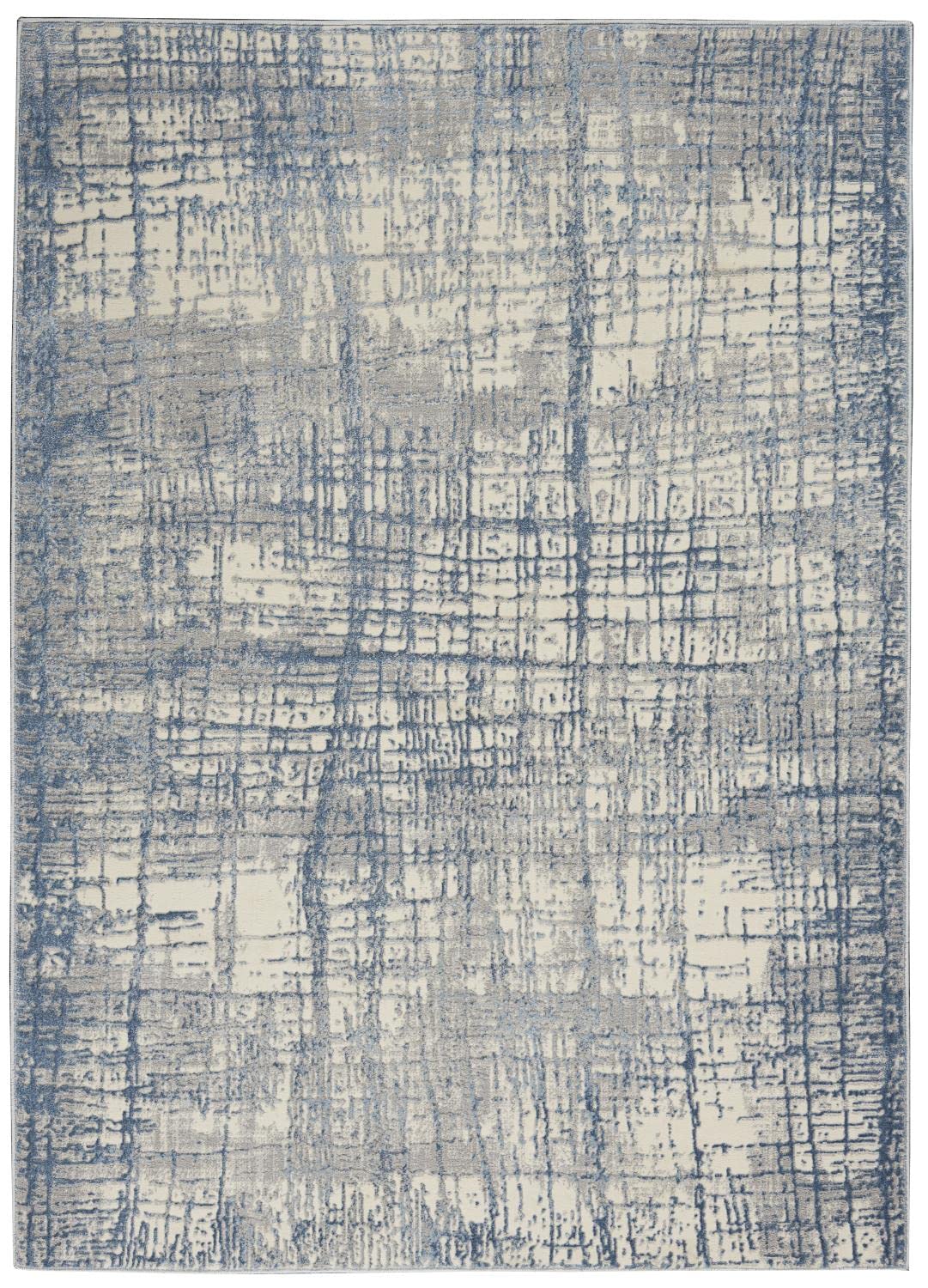 Calvin KleinRush Abstract Ivory Blue 4' x 6' Area Rug, (4' x 6')