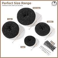 Vista 2 de Teenitor Coletero tipo Dona, Creador de Moño, Negro (Extragrande, Grande, Mediano y Pequeño)