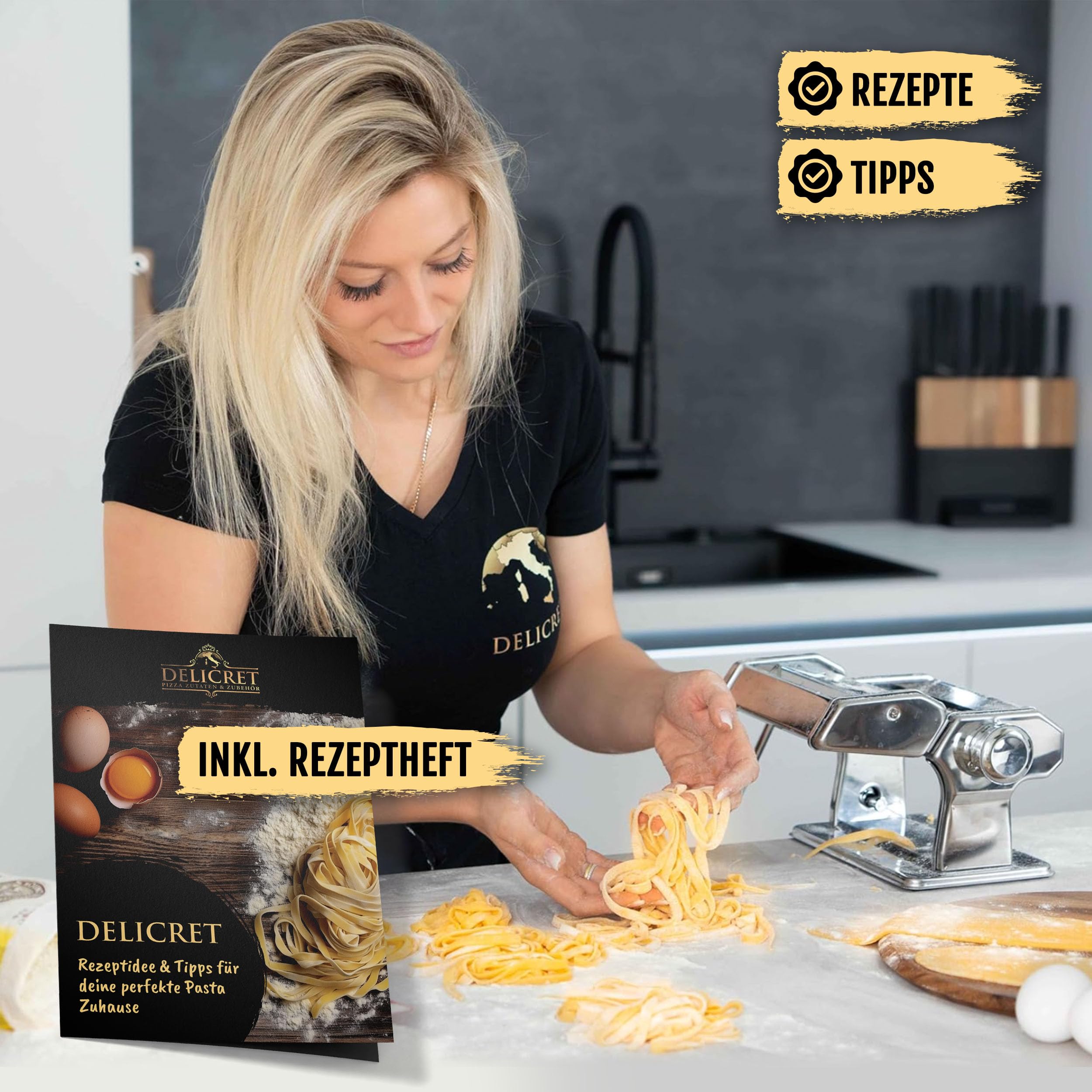 DELICRET - Pastamehl Set | 3x 1kg Pasta Mehl Typ 00 + 3x 1kg Semola Rimacinata von der Mühle Molino Dallagiovanna | Nudelgriess hartweizengrieß nudelmehl