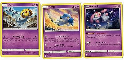 Pokemon Legendary Card Set - Azelf Mesprit Uxie - Forbidden Light - 3 Card Lot