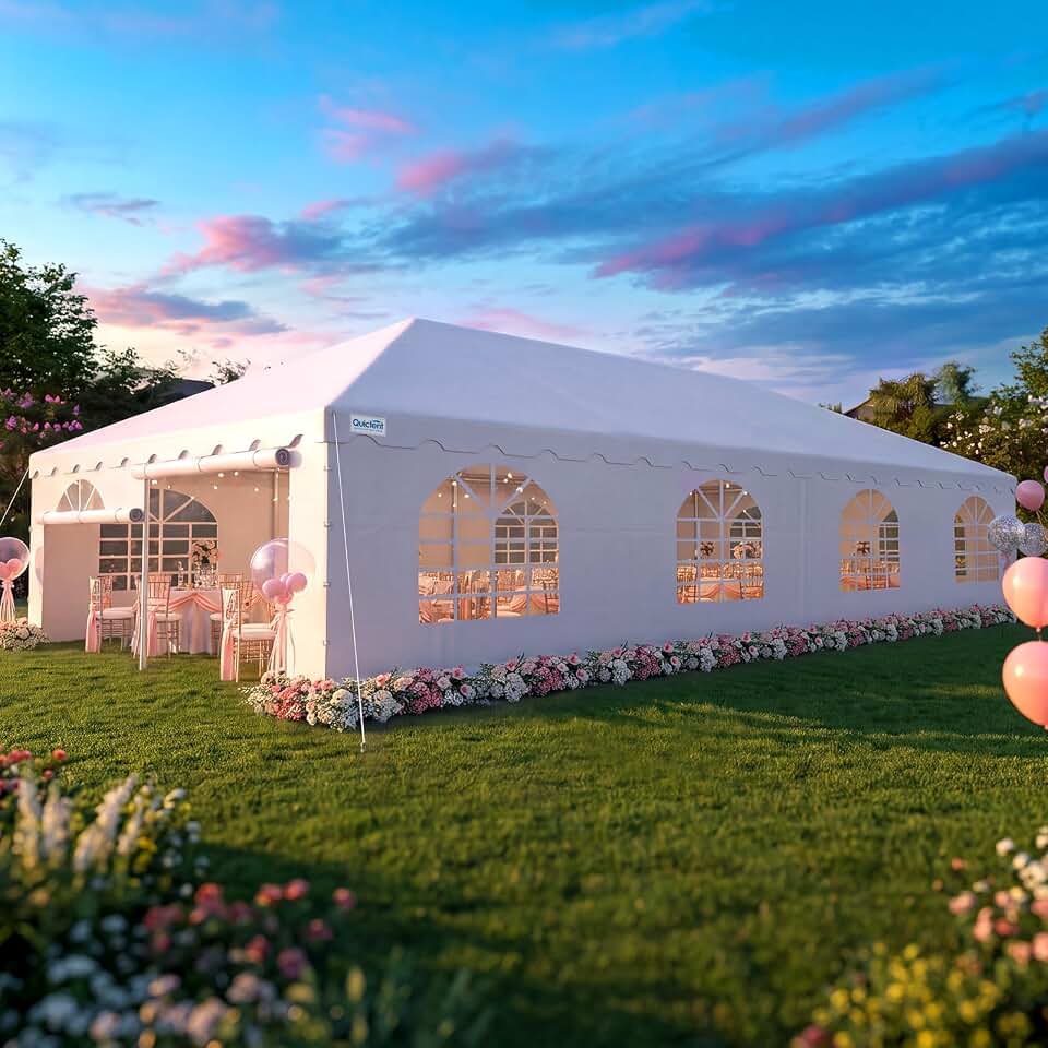 Quictent 20x40 Heavy Duty West Coast Frame Party Tent, with Sides Recycled Claim Standard Blended