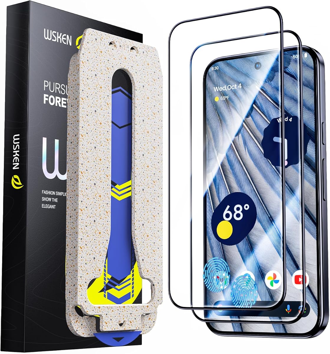 WSKEN for Google Pixel 10 Pro XL/Pixel 9 Pro XL Screen Protector - [Support Fingerprint Unlock] Bubble Free HD Tempered Glass Film with Dust Clean Installing House, 2 Pack