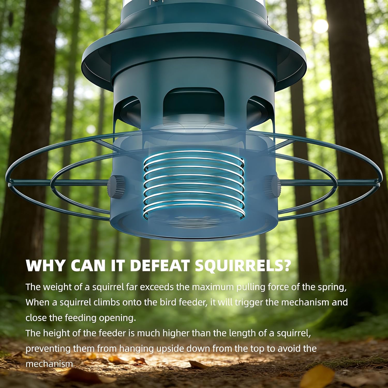 Metal Squirrel Proof Bird Feeders for Outdoors Hanging 4.0 LB Large Capacity,Easily Beat Squirrels,Easy to Clean and Fill,Waterproof,Attracting Finch,Cardinal,Chickadee and More