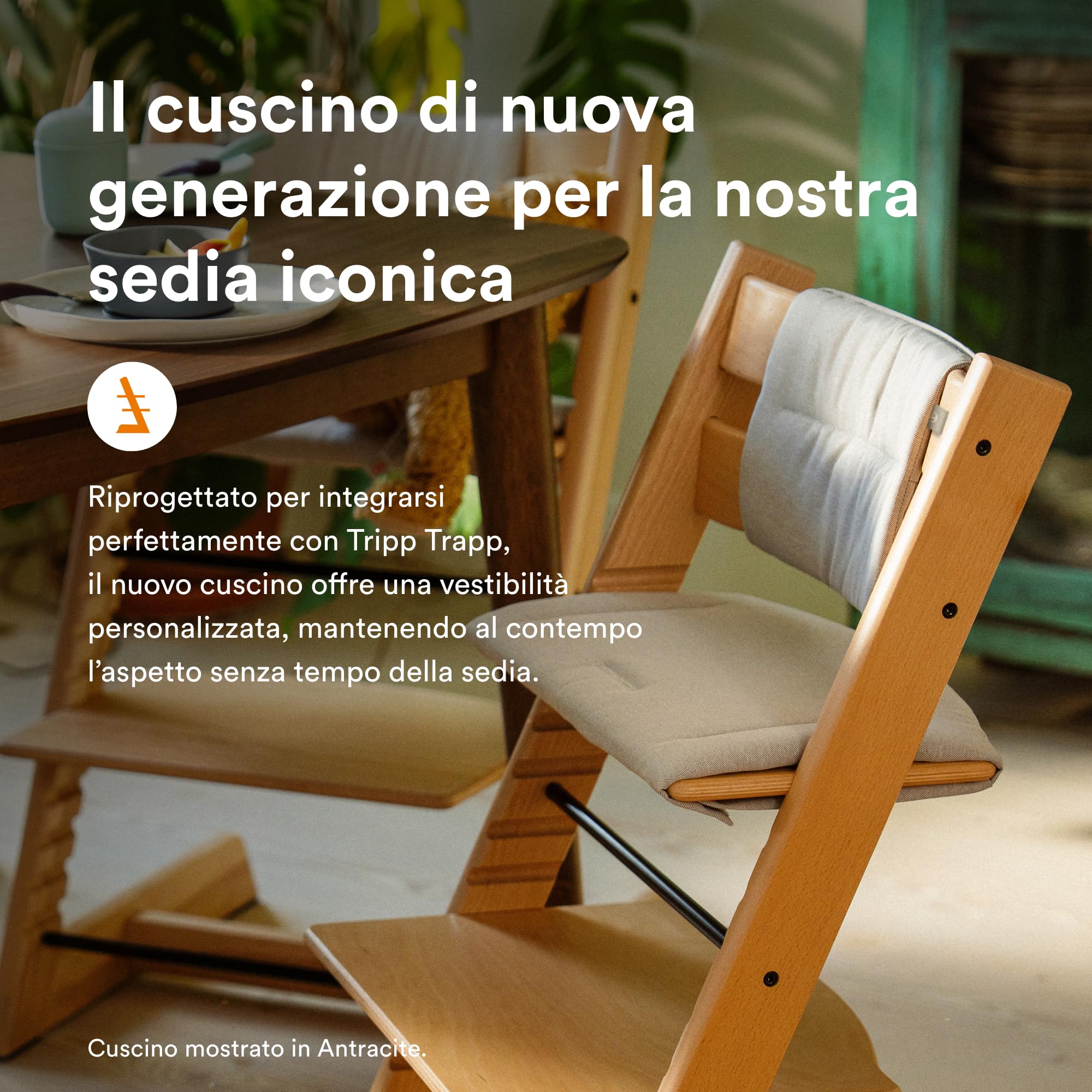 Cuscino Stokke Tripp Trapp, Glacier Green - compatibile con tutte le sedie e i baby set Tripp Trapp - resistente a liquidi, macchie e sporco