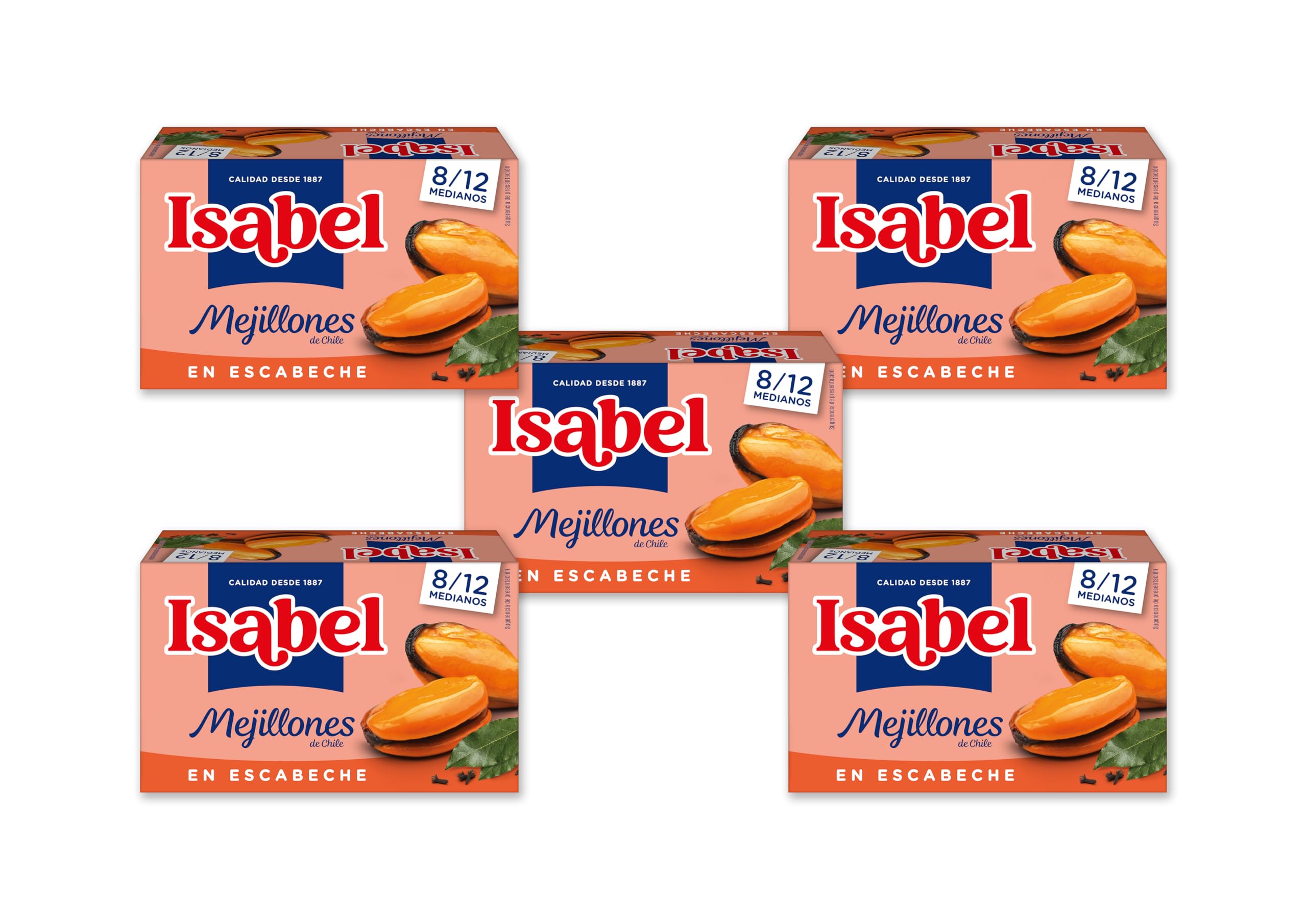 Isabel Mejillones en Escabeche Pack 5 Latas 8-12