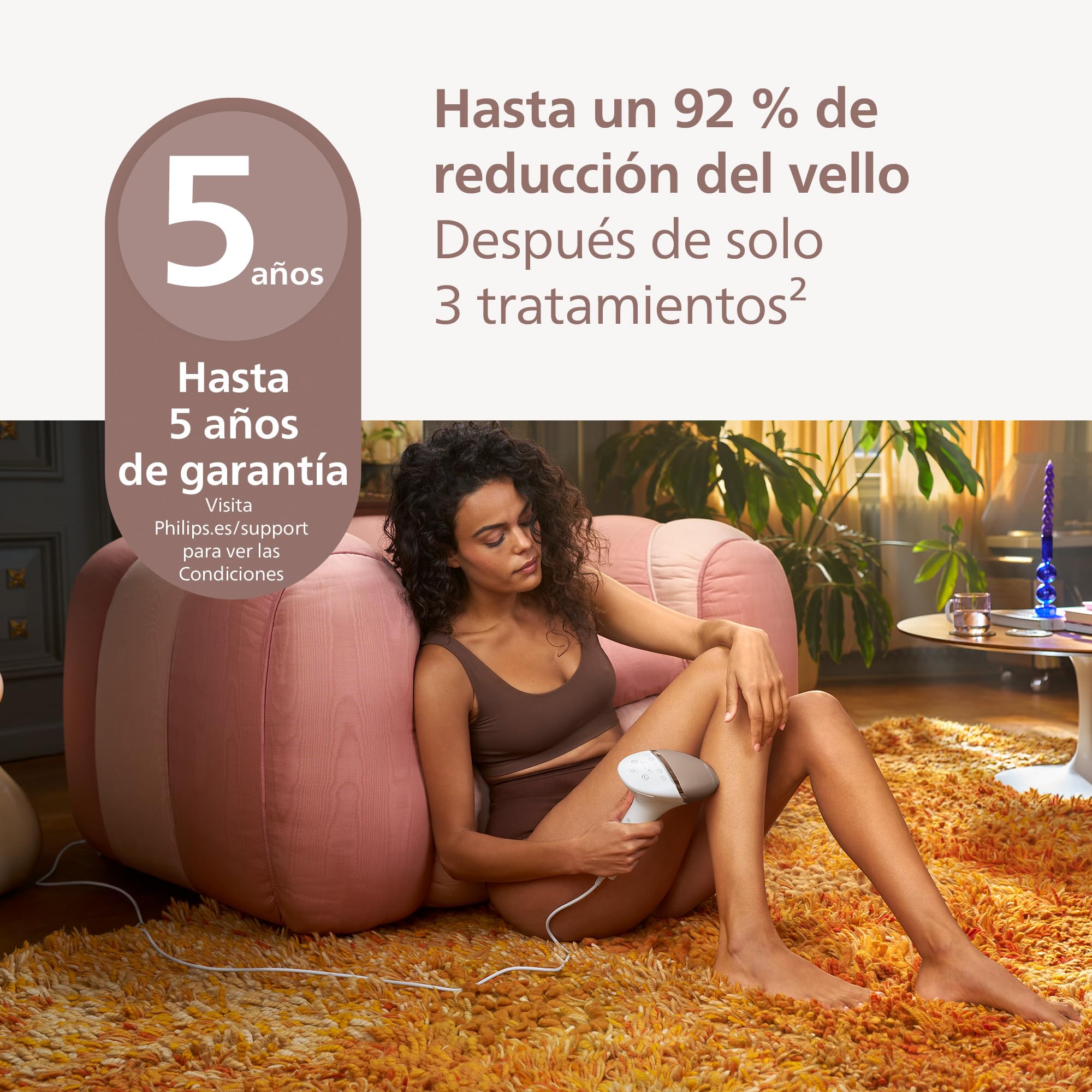 Philips Lumea serie 8000, dispositivo de depilación IPL, alternativa de depilación láser, tecnología SenseIQ, 4 accesorios para el cuerpo, la cara, la zona del bikini y las axilas, modelo BRI948/00