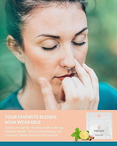 Vista 72 de Essence - Difusor nasal de aromaterapia portátil, alivio de alergias, anillo de nariz de aceite esencial, clip de aroma personal para viajes