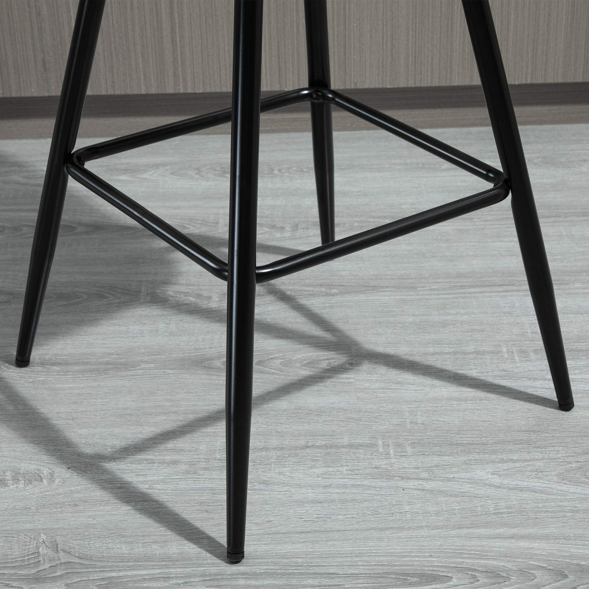 HOMCOM Set 2 Sgabelli Alti in Stile Nordico con Schienale e Poggiapiedi, Sgabelli con Schienale in Tessuto Effetto Velluto e Metallo, 45x47x88 cm, Blu