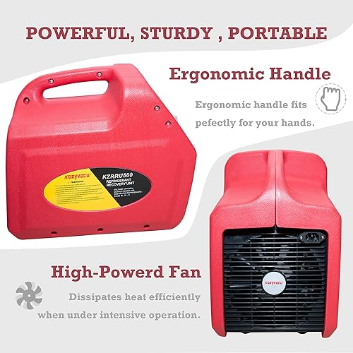 Miniatura 9 de Kozyvacu Máquina de recuperación de refrigerante portátil sin aceite para refrigerante líquido y vapor (cilindro individual de 34 HP)