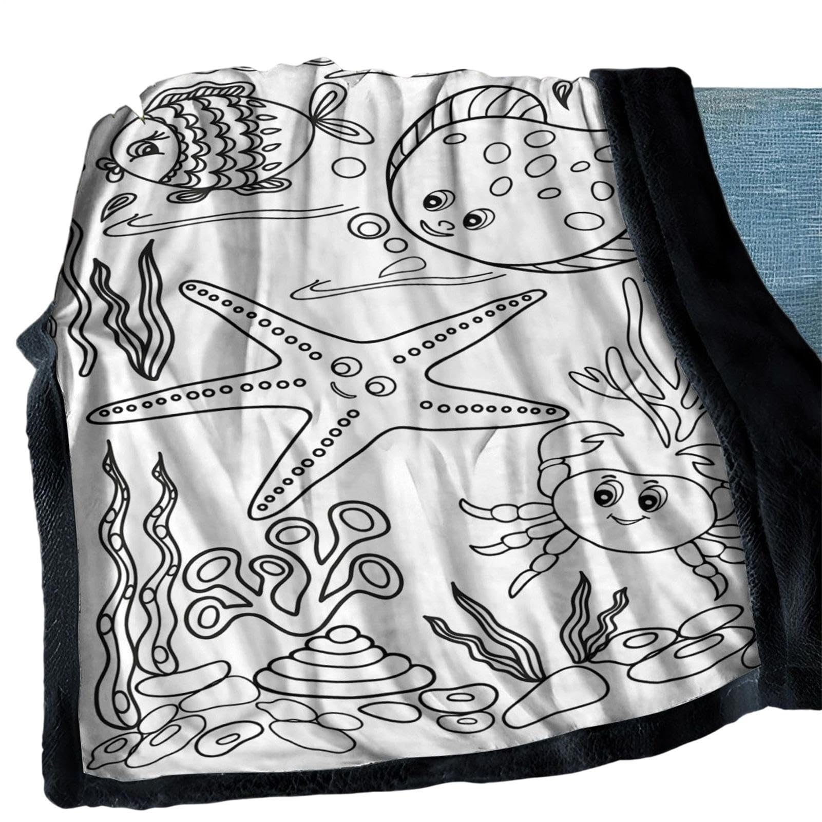 Couverture de coloriage lavable grand format 150x127 cm pour un hiver cocooning