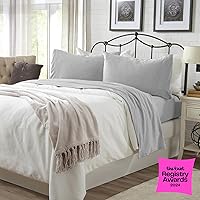 Vista 97 de Great Bay Home Cotton Jersey Knit Twin Sheet Set - Ultra-Soft, Stretchy, Heathered Melange Denim Blue Bed Sheets - Cozy, Soft T-Shirt Sheet &