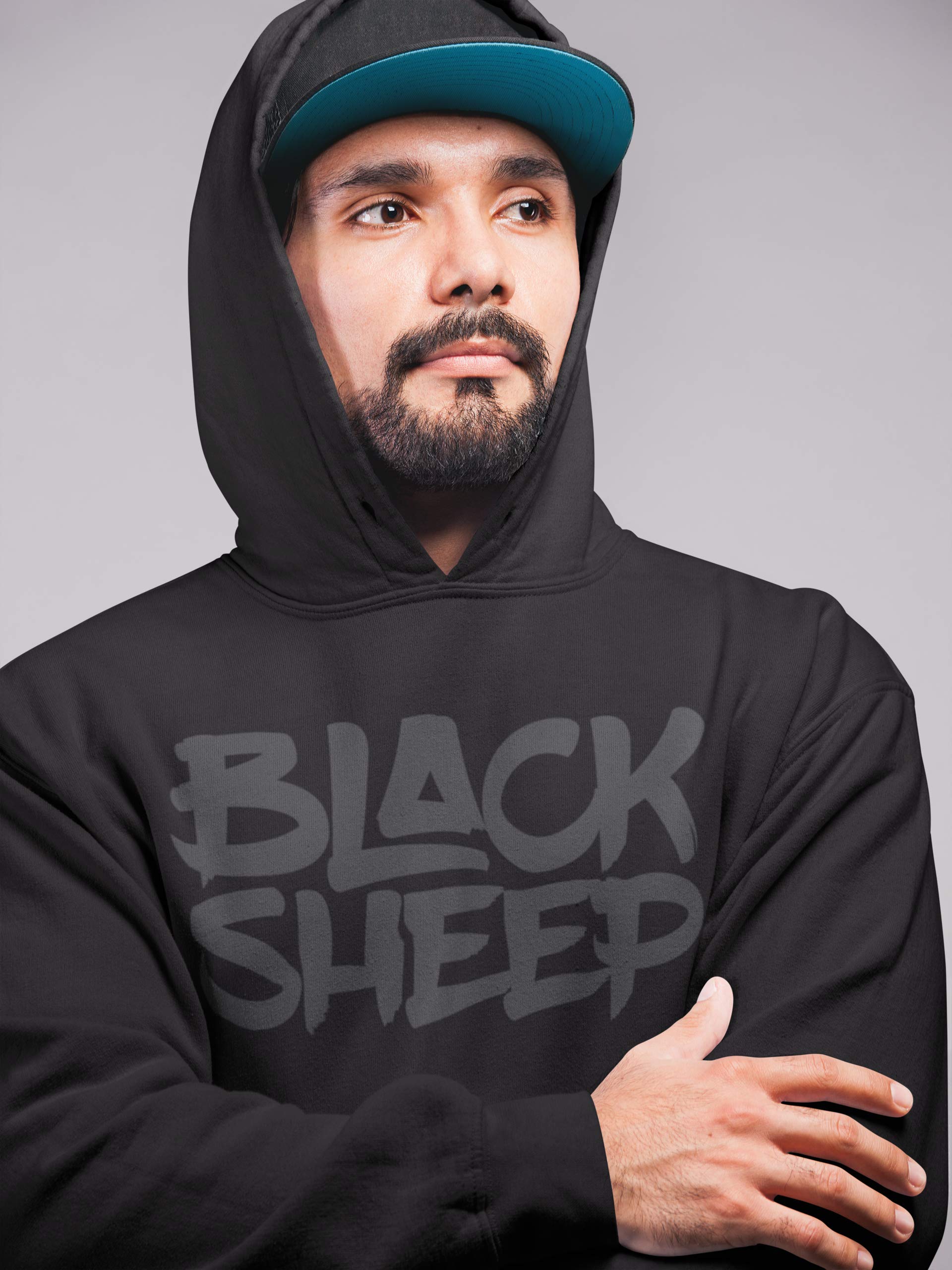 Sudadera con Capucha: Black Sheep - Oveja Negra - Regalo-s Hombre y Mujer - Sweat-Shirt Hoodie Hip Hop Rap - Gángster - Biker Auto Coche Moto Deporte - MMA Combate - USA -Cárcel
