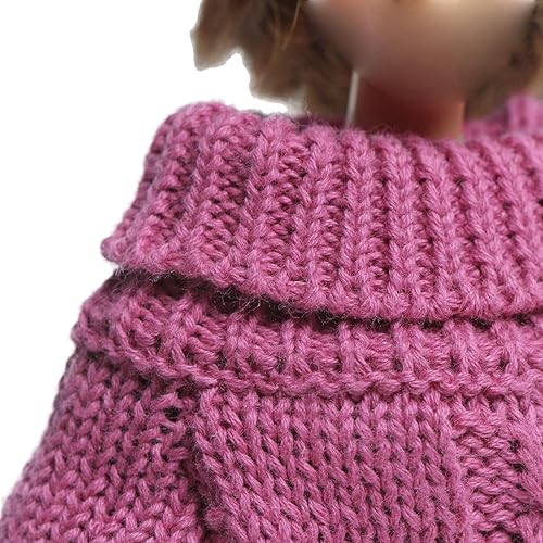 Miniatura 4 de BJDBUS Ropa de suéter de cuello alto de invierno para accesorios de muñeca de niña de 11.5 pulgadas (rosa)