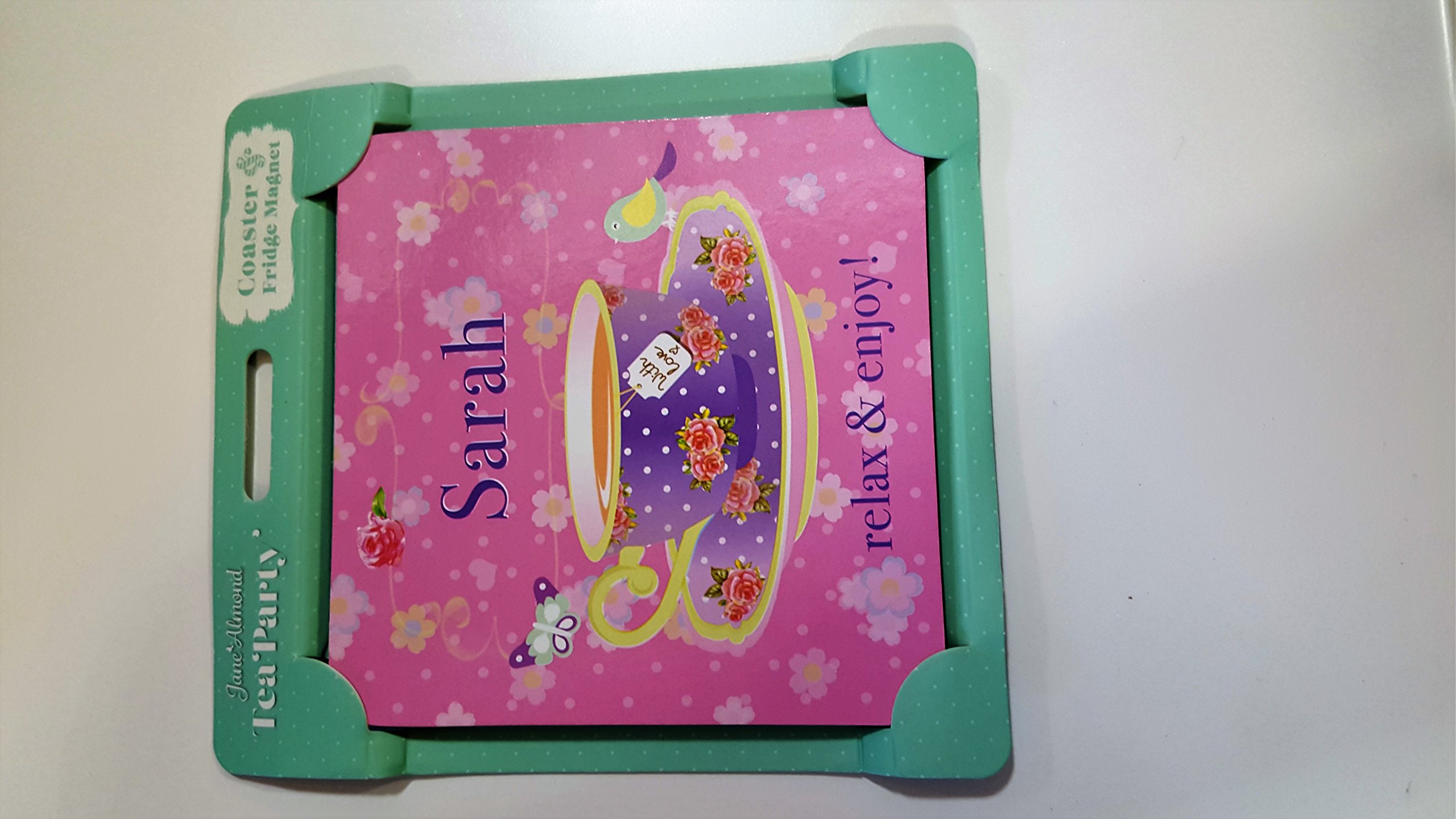 Sarah tea party coaster fridge magnet