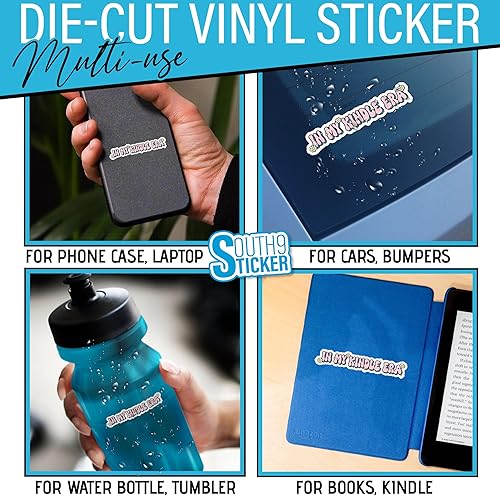 Miniatura 2 de Calcomanía de vinilo troquelado de 2 pulgadas con texto en inglés In My Kindle, My Kindle Era, calcomanía de vinilo troquelada impermeable de 2