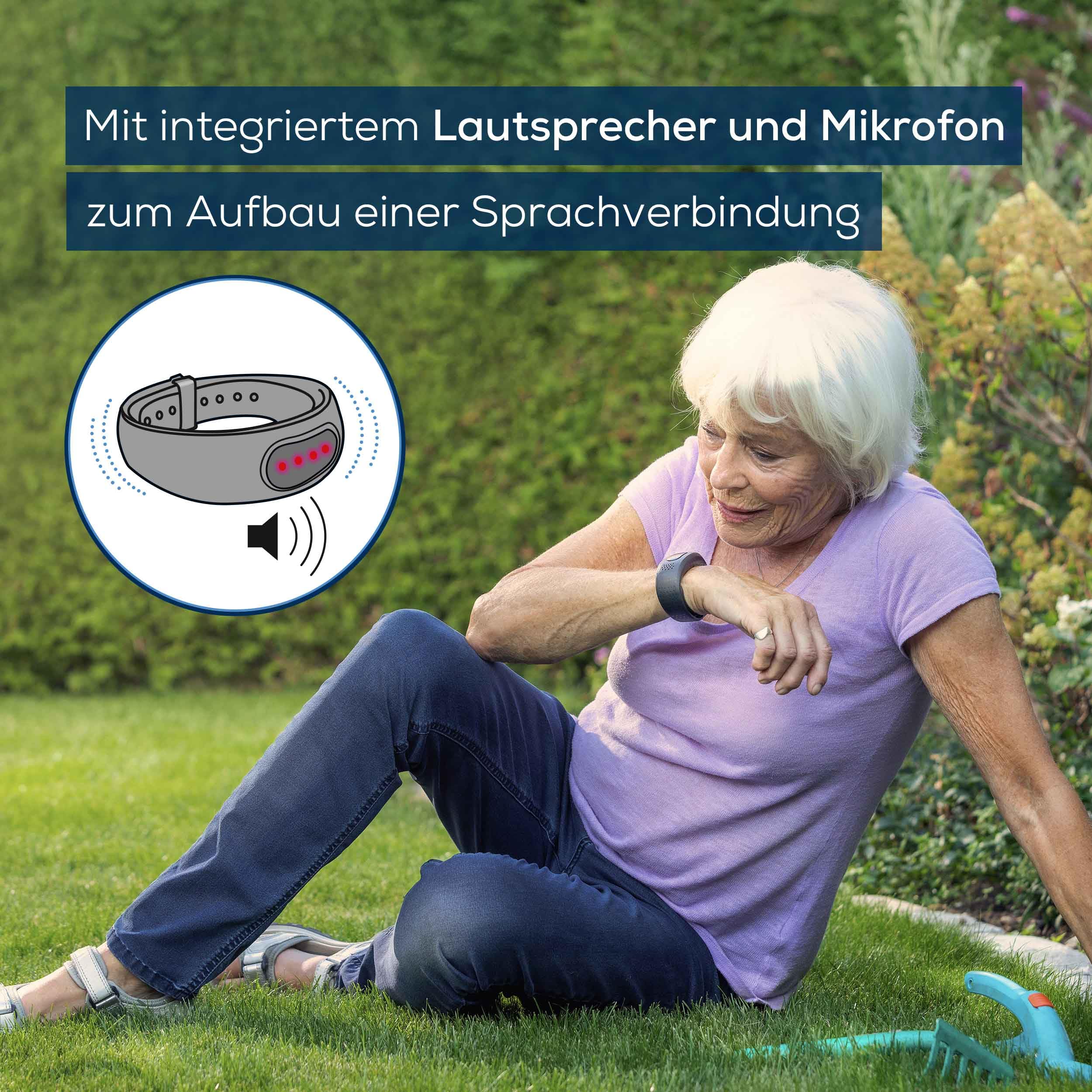 Beurer – Gardia Notrufarmband mit Sturzerkennung, innovatives Notrufsystem aus Armband und App, Sprachverbindung im Notfall, 24h Notrufservice Zuhause & unterwegs, alle Vorteile mit erforderlichem Abo