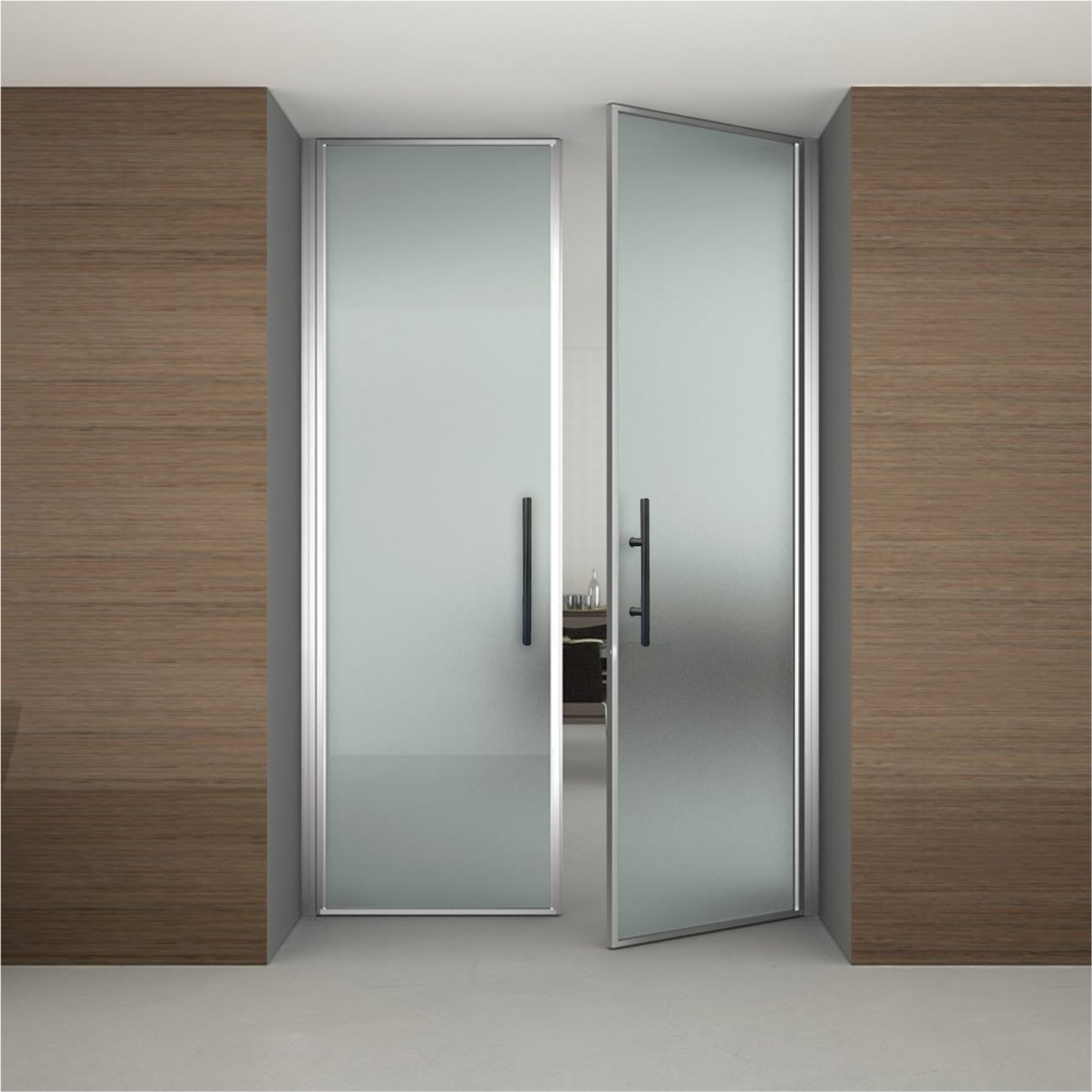 NHN Manija de puerta moderna y contemporánea de doble cara estilo escalera de acero inoxidable para puertas de acero, aluminio y vidrio, acabado de acero inoxidable cepillado (18 pulgadas, negro mate)