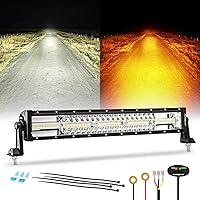 Vista 11 de Auxbeam Serie Blanco Ámbar de 6 Modos, 4 Paquetes de Luces LED Pod Flash Estroboscópico de Advertencia Multifunción, 4" 240W Combo Spot Flood