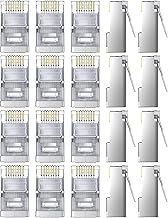 GeekerChip 20 Pezzi Plug Connettori di Rete Cat6,Placcato in Oro 24K per CAT 6,CAT 5e e CAT 5 Schermato RJ45 8P8C Connettore per STP Ethernet Network Cavo Spina Modulare a Crimpare, Router