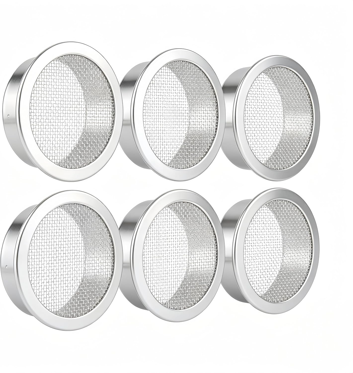 4 Inch Round Open Screen Vent, Mill Finish, 6 Pack