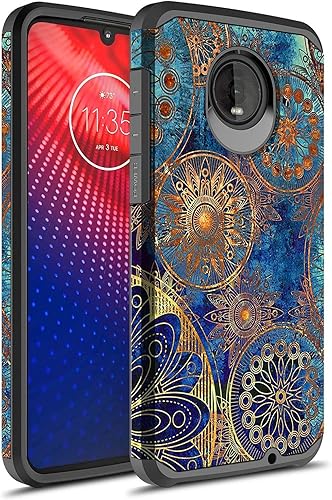 Funda diseñada para Moto Z4, Motorola Moto Z4 Play, delgada y bonita protección contra caídas de doble capa, a prueba de golpes, antideslizante,