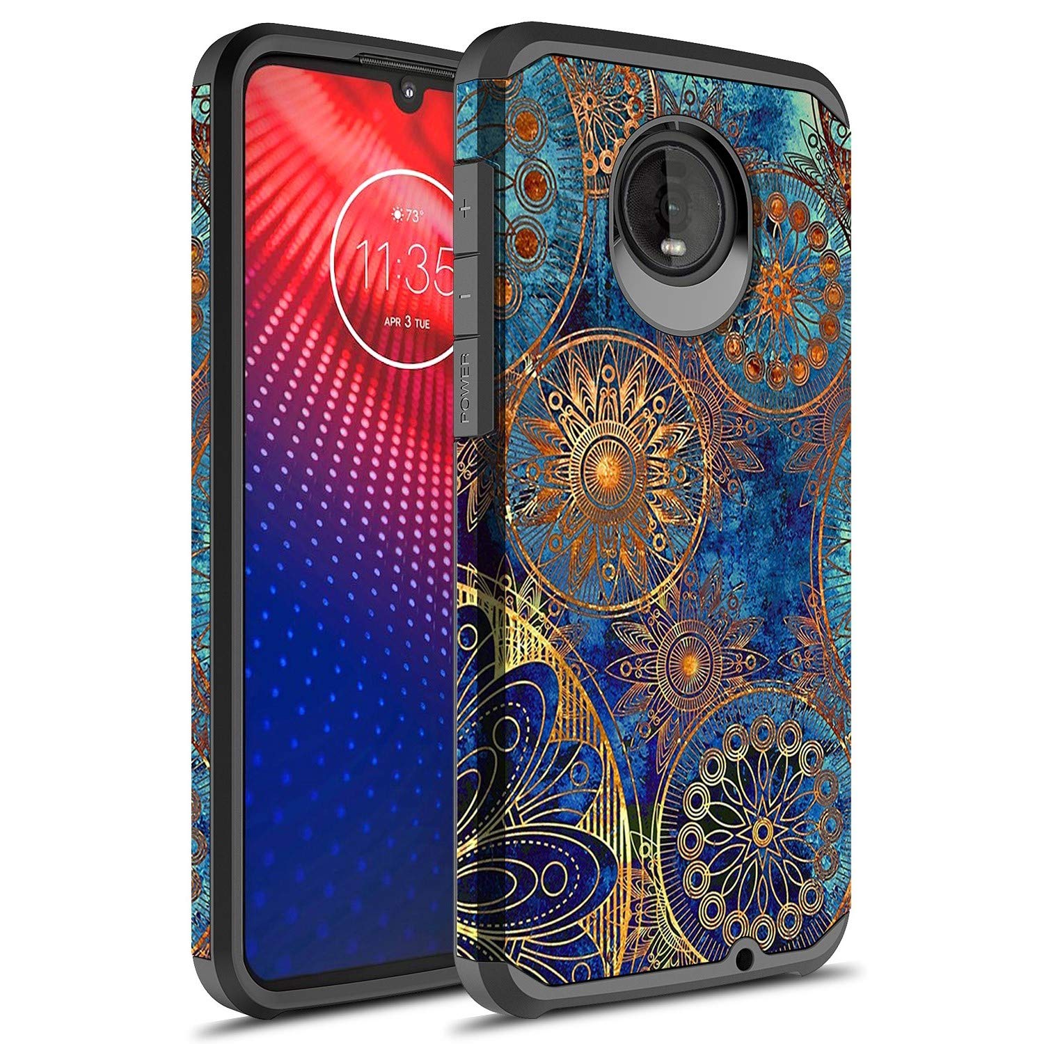 GORGCASEMoto Z4, Motorola Moto Z4 Play, Slim Thin Cute Shock-Proof Drop Fashion Dual Layer Anti-Slip Bumper Hard PC Teen Lady Girls Women Men Armor Protective Cover