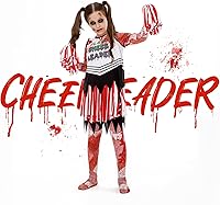 Vista 4 de HPMNS Disfraz de animadora zombi para niños, talla L