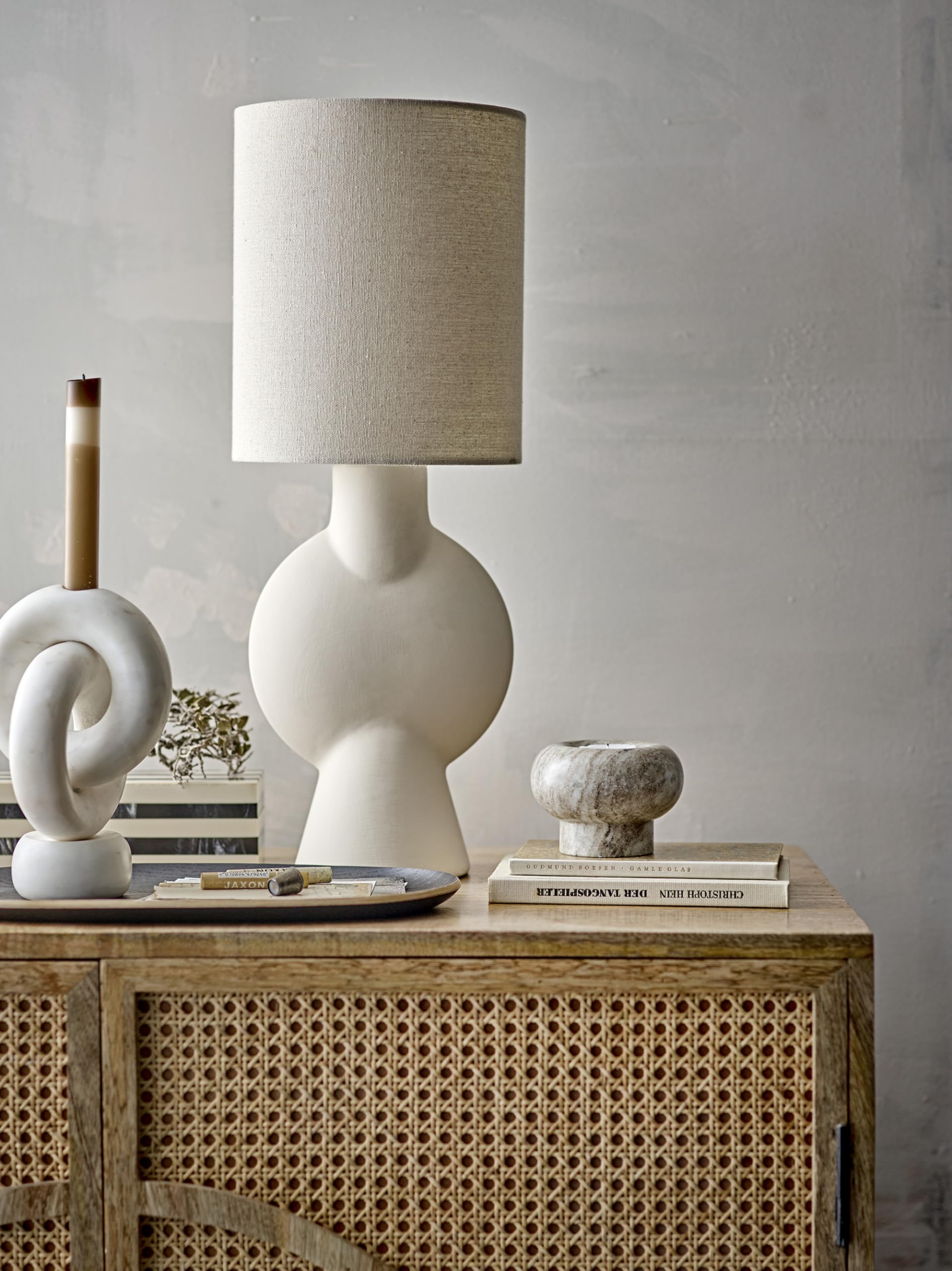 Bloomingville [W] Lampe de table Sergio, naturel, faïence ; D 20,5 x H 54,5 cm
