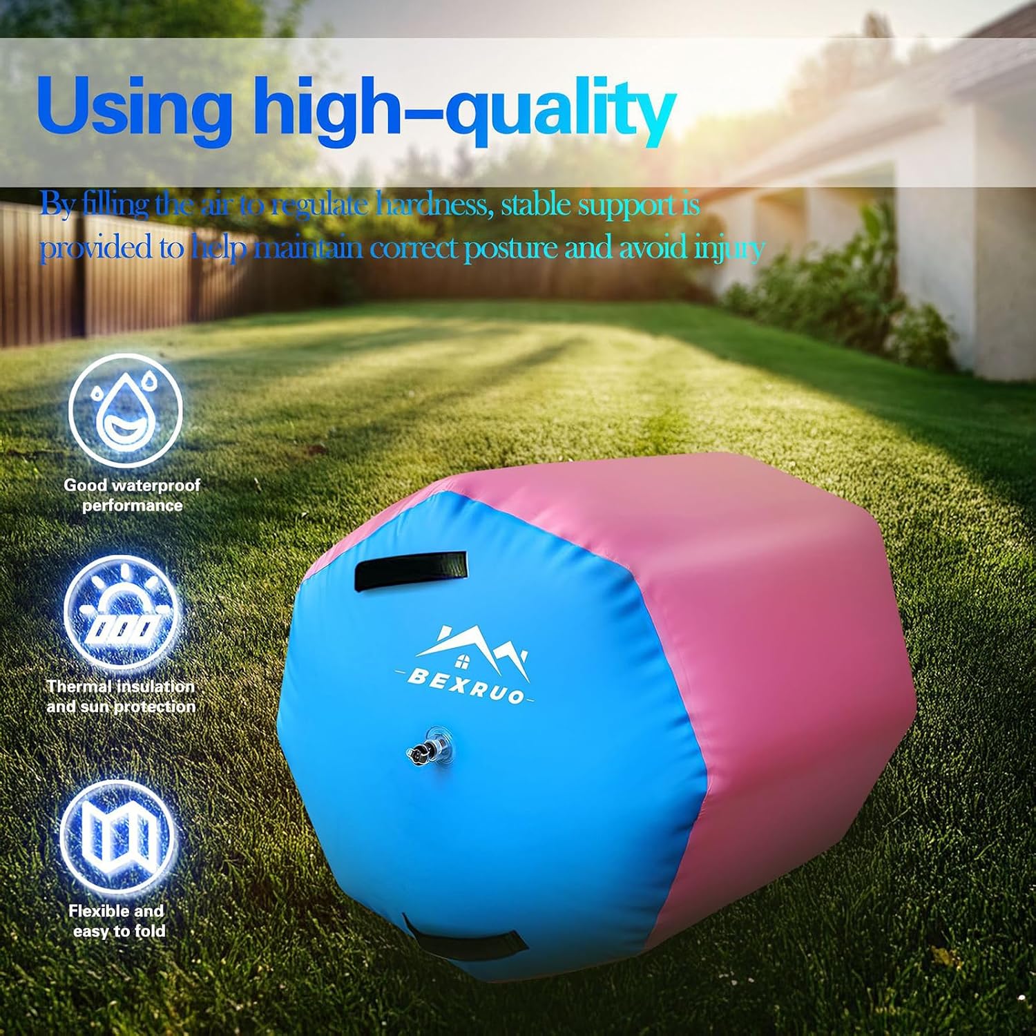 Professional Inflatable Gymnastics Mat For Handsprings Stretching And Flexibility Featuring Portable Design And Various