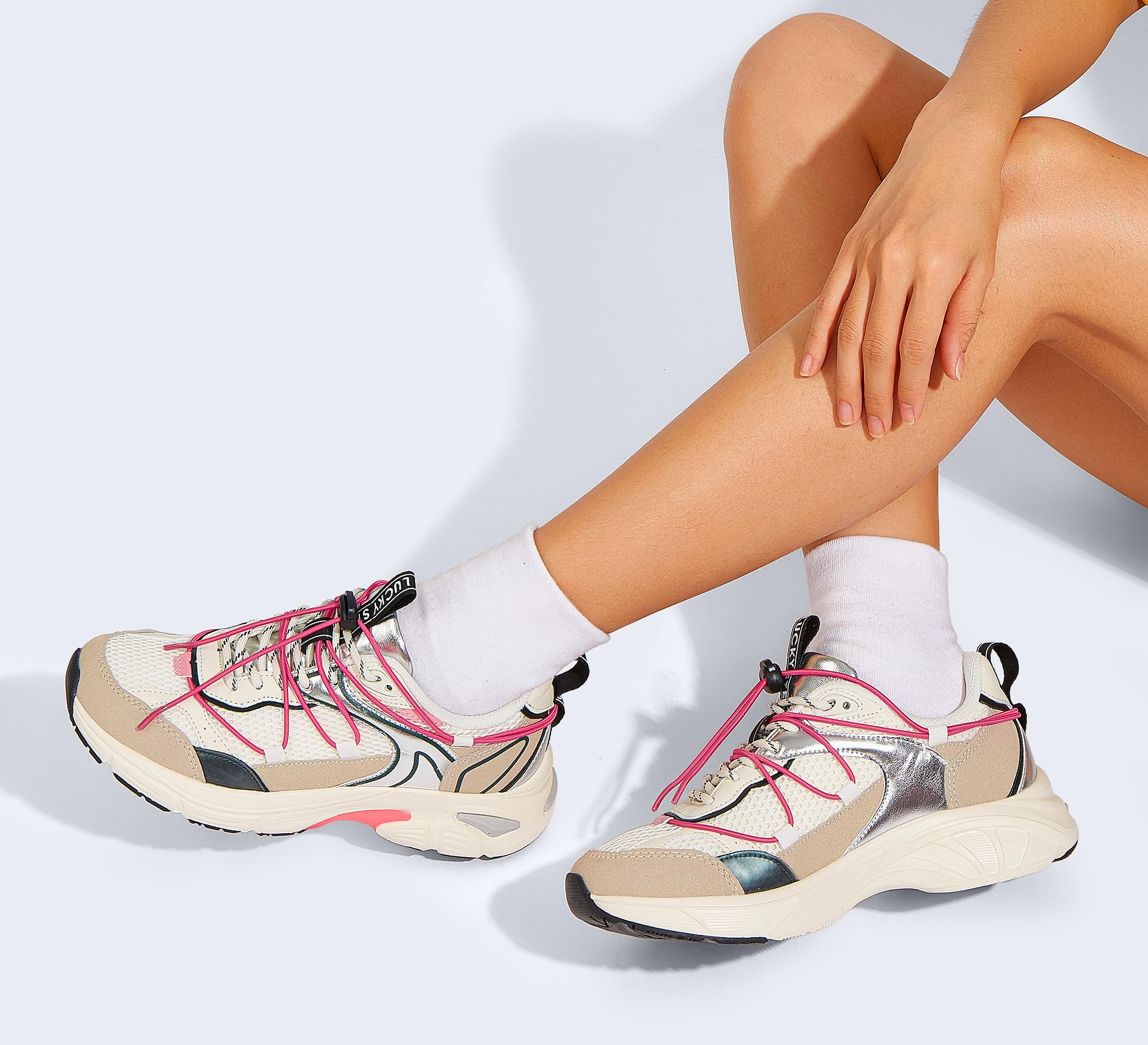LUCKY STEP Zapatillas Deportivas Mujer con Plataforma, de Malla y Cordón Ajustable para Running, Gimnasio, Trabajo y Estilo de Vida Casual y Deportivo