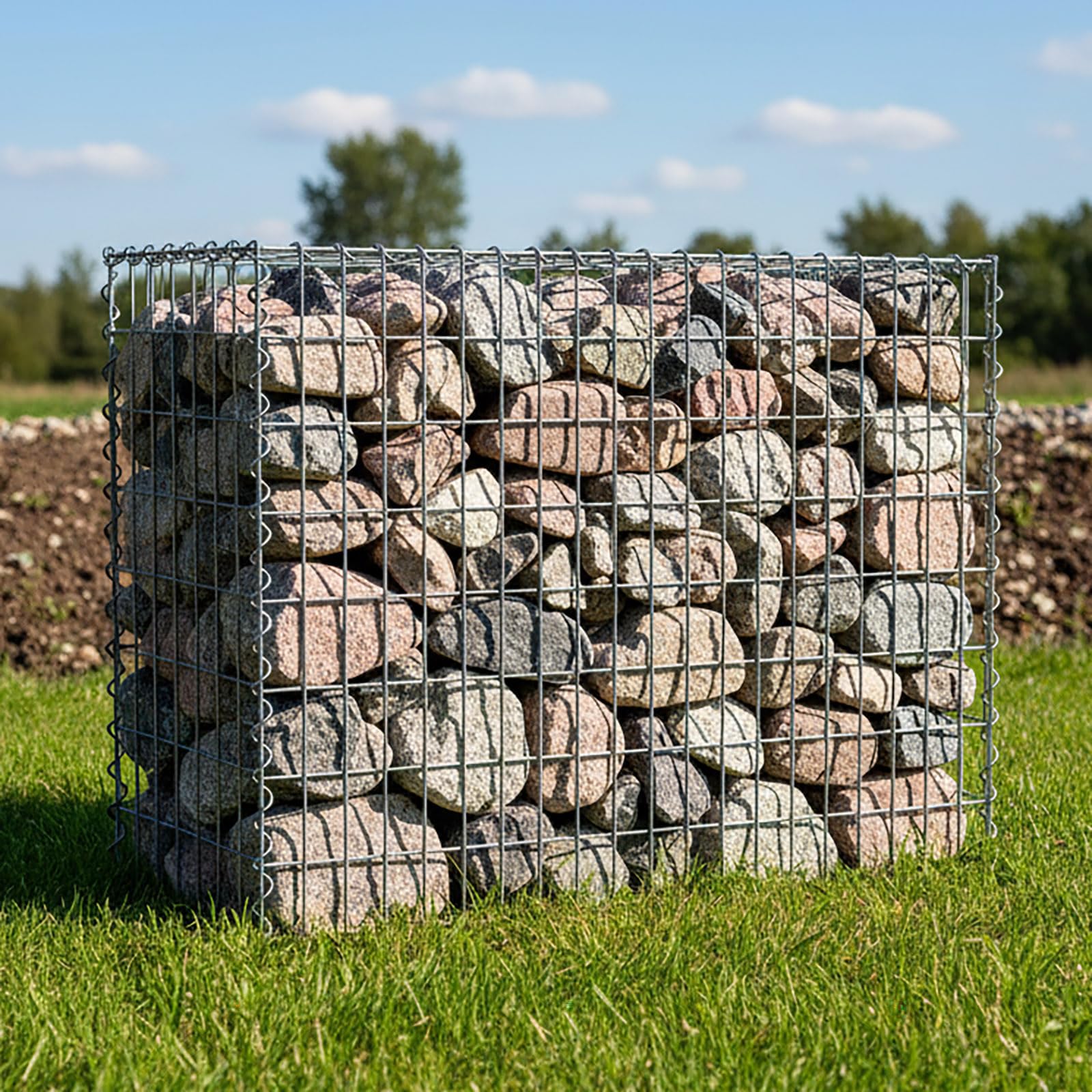 Actiasgear Heavy Duty Galfan Coated Gabion Baskets – Retaining Wall & Garden Wire Stone Cages – Easy Assembly with Helical – Multiple Options Available (100cm x 90cm x 30cm)