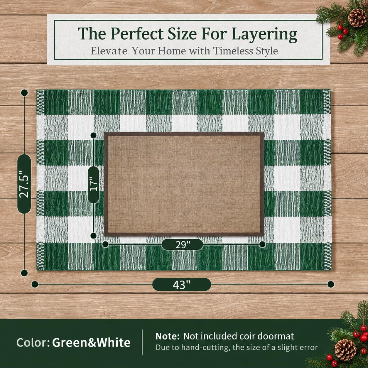Christmas Plaid Rug - 27.5 x 43 Inches -2