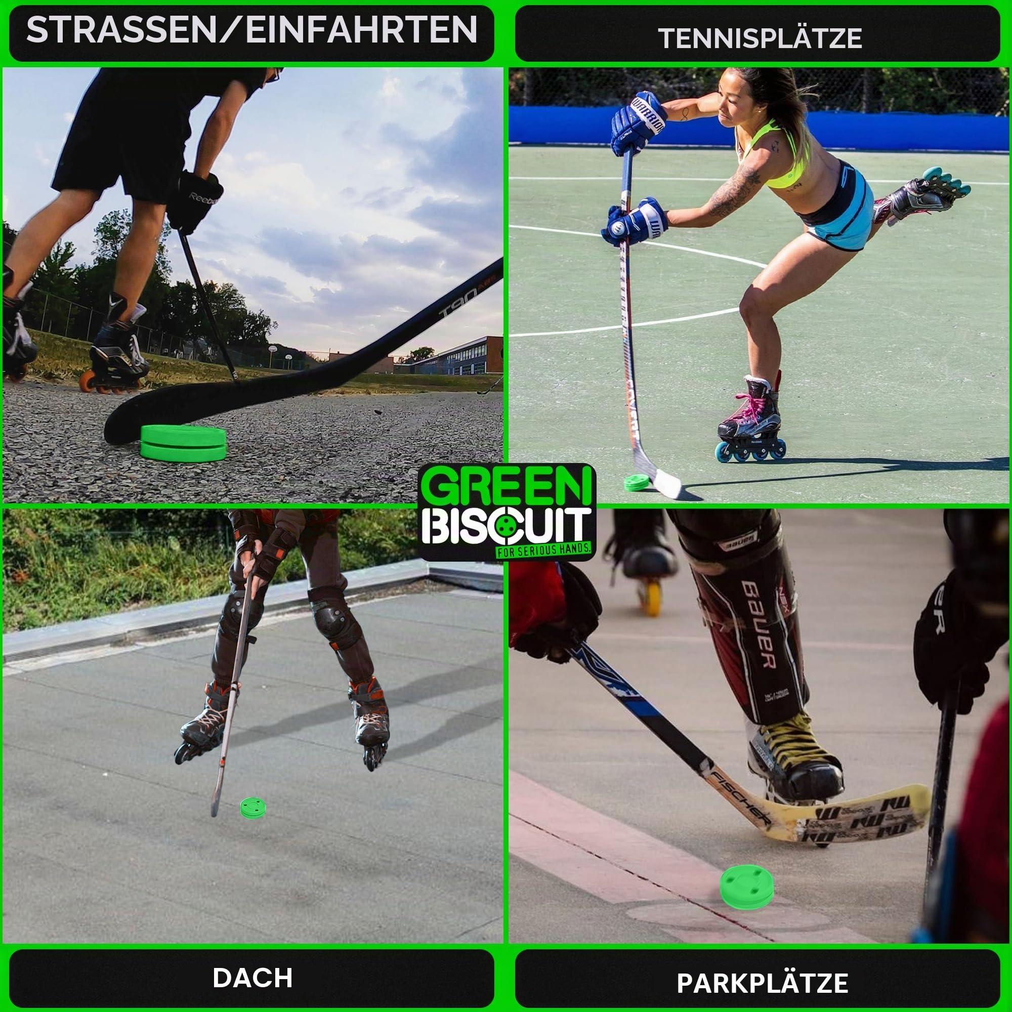 Green Biscuit Combo Passing + Shooting Training Pucks