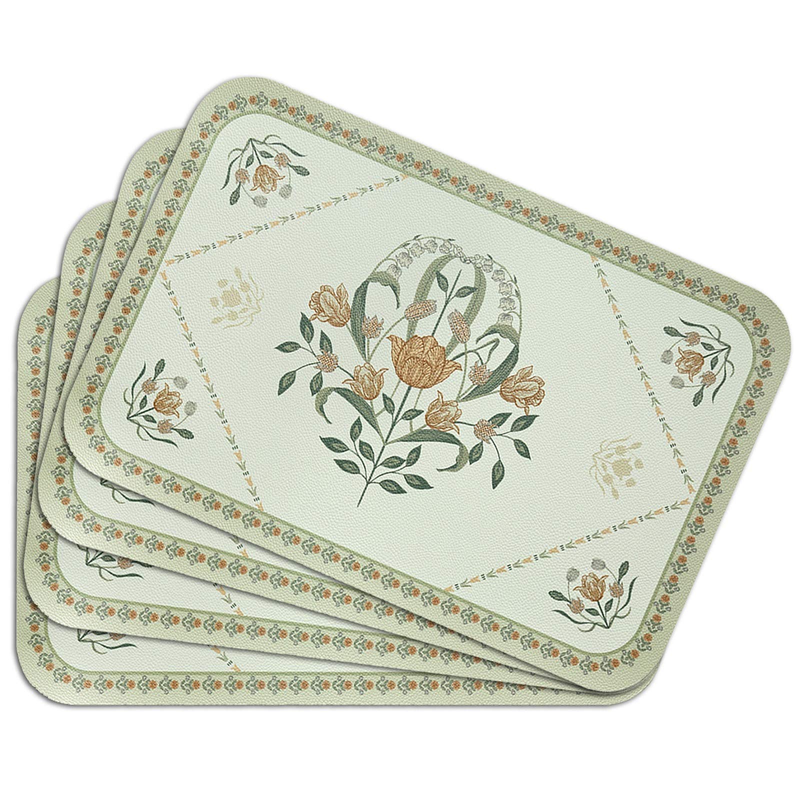 Tovagliette Americanate In Pelle Oro - Set Da 4 Pezzi 45x30cm - Sottopiatto Antiscivolo E Termico Per Tavola Moderna