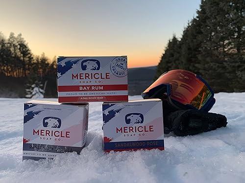 Miniatura 7 de Mericle Soap Co. Jabón en barra totalmente natural, paquete variado de 3 barras, vainilla de frambuesa negra, rosa de sándalo y ron de laurel