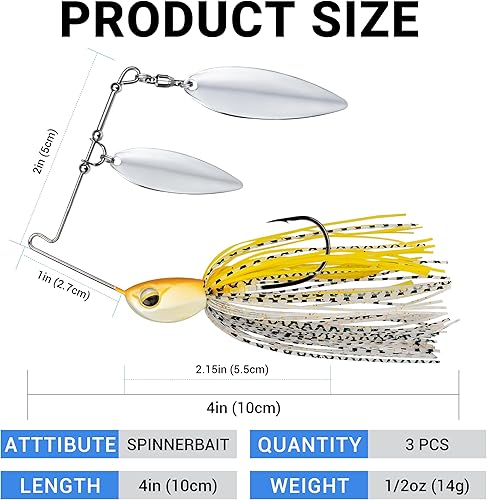 Miniatura 20 de TRUSCEND Cebos giratorios de pesca para agua dulce y salada, señuelos de pesca de cola de gallo para trucha, lucioperca, lucio, salmón, cebo de hoja