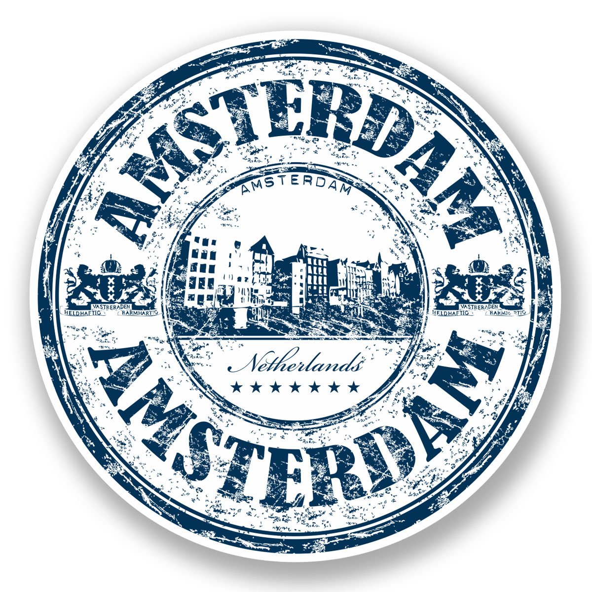 Destinationvinyl Multi 2 X 10Cm Amsterdam Netherlands Sticker Car Bike Bike Laptop Travel Luggage #5910 (10Cm X 10Cm)