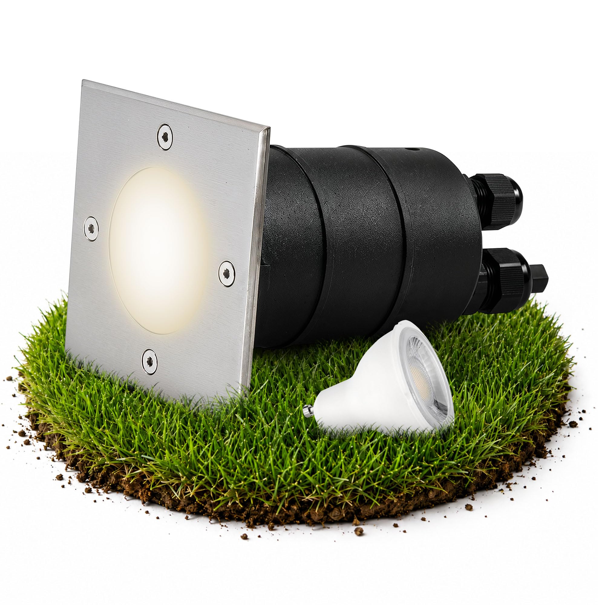 SSC-LUXon MADON Bodeneinbauleuchte eckig IP67 GU10 5W dimmbar neutralweiß