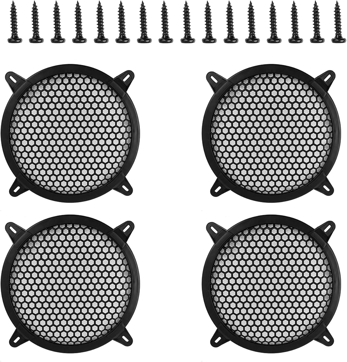 Unifizz 4pcs Car Grill Cover Mesh Protector Car Speaker Cover Woofer Subwoofer Grill 8 Inch